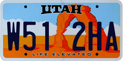 UT license plate W512HA