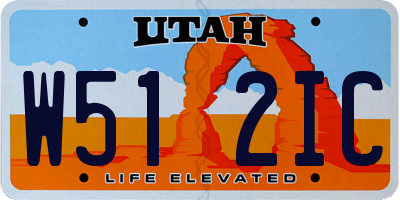 UT license plate W512IC
