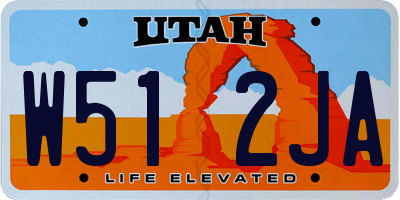 UT license plate W512JA