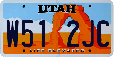 UT license plate W512JC
