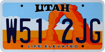 UT license plate W512JG