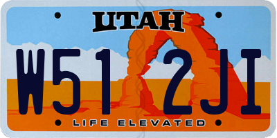 UT license plate W512JI