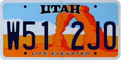 UT license plate W512JO