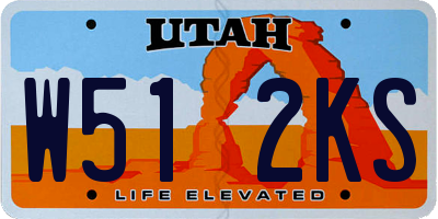 UT license plate W512KS