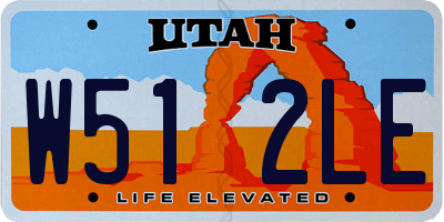 UT license plate W512LE