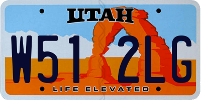 UT license plate W512LG
