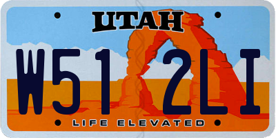 UT license plate W512LI