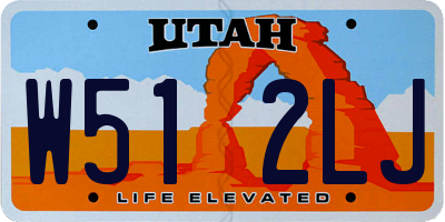 UT license plate W512LJ