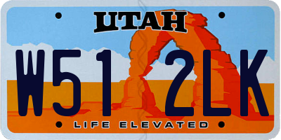 UT license plate W512LK