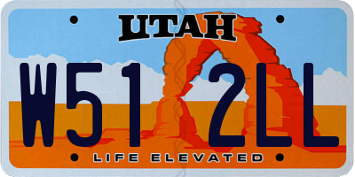 UT license plate W512LL