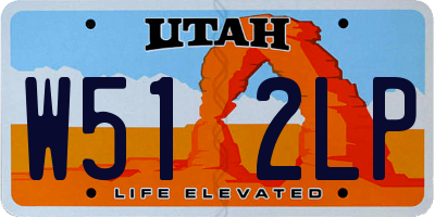 UT license plate W512LP