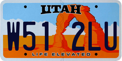 UT license plate W512LU