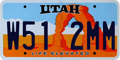 UT license plate W512MM