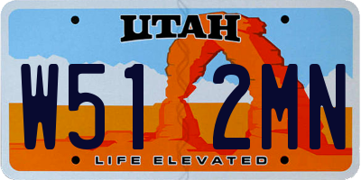UT license plate W512MN