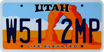 UT license plate W512MP