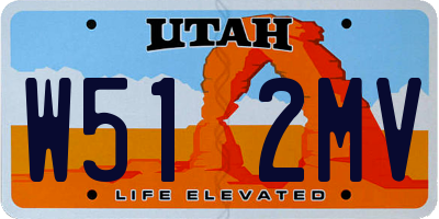 UT license plate W512MV