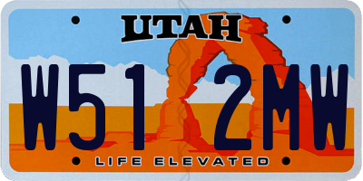 UT license plate W512MW