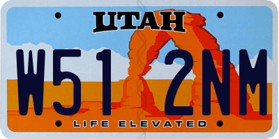UT license plate W512NM
