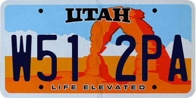 UT license plate W512PA