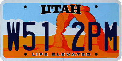 UT license plate W512PM