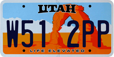 UT license plate W512PP