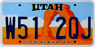 UT license plate W512QJ