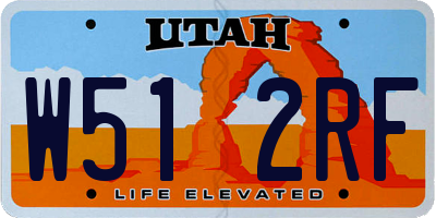 UT license plate W512RF