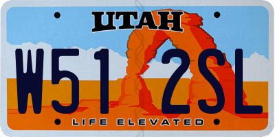 UT license plate W512SL