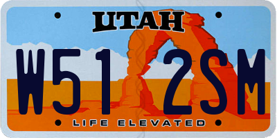 UT license plate W512SM