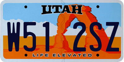 UT license plate W512SZ