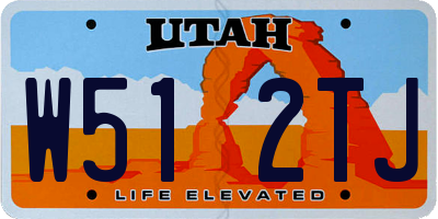 UT license plate W512TJ