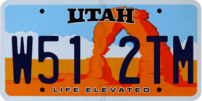 UT license plate W512TM