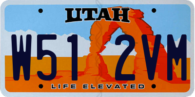 UT license plate W512VM