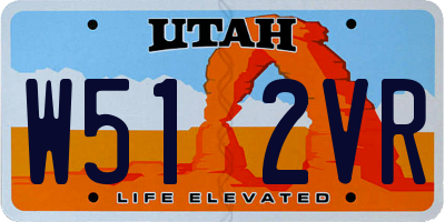 UT license plate W512VR
