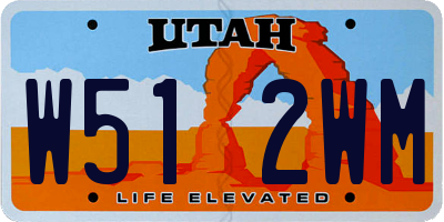 UT license plate W512WM