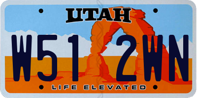 UT license plate W512WN