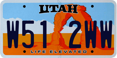 UT license plate W512WW
