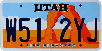 UT license plate W512YJ