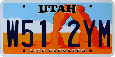 UT license plate W512YM
