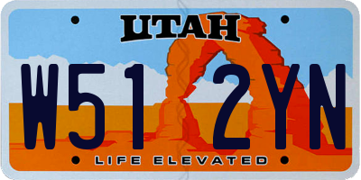 UT license plate W512YN