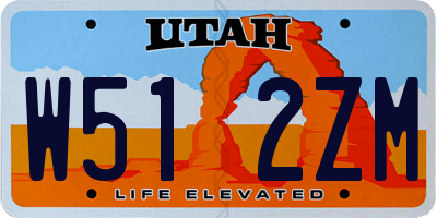 UT license plate W512ZM