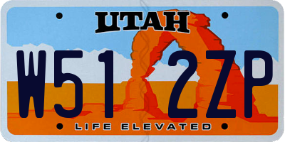 UT license plate W512ZP