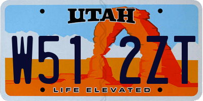 UT license plate W512ZT