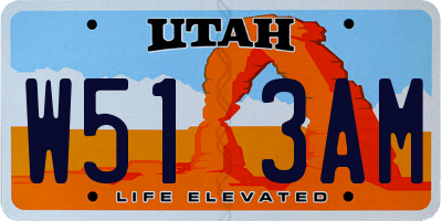 UT license plate W513AM