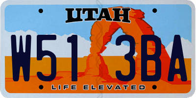 UT license plate W513BA