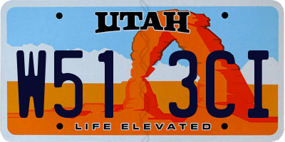 UT license plate W513CI