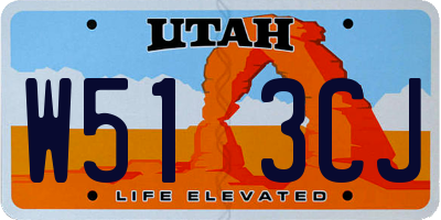 UT license plate W513CJ
