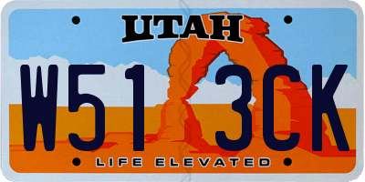 UT license plate W513CK