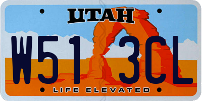 UT license plate W513CL