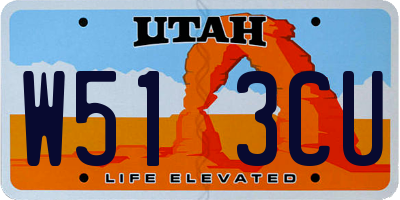 UT license plate W513CU